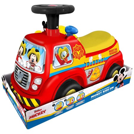 Macchina Cavalcabile per Bambini Mickey Ride on a Spinta Pompieri