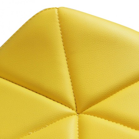 4 Sedie da Pranzo Giallo con Gambe in Legno seduta in PU