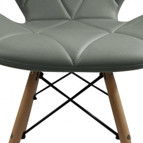 4 Sedie da Pranzo Grigio con Gambe in Legno seduta in Ecopelle 2