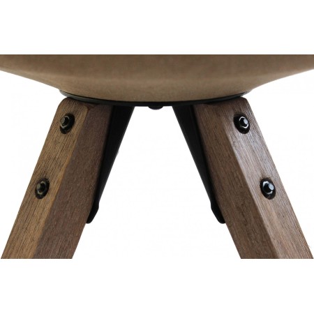 Set 2 Sedie da Pranzo Marrone Nocciola con Gambe in Legno