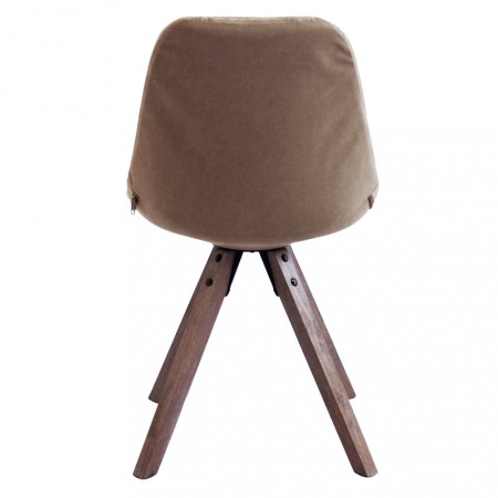 Set 2 Sedie da Pranzo Marrone Nocciola con Gambe in Legno