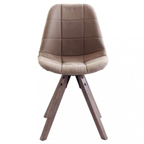 Set 2 Sedie da Pranzo Marrone Nocciola con Gambe in Legno