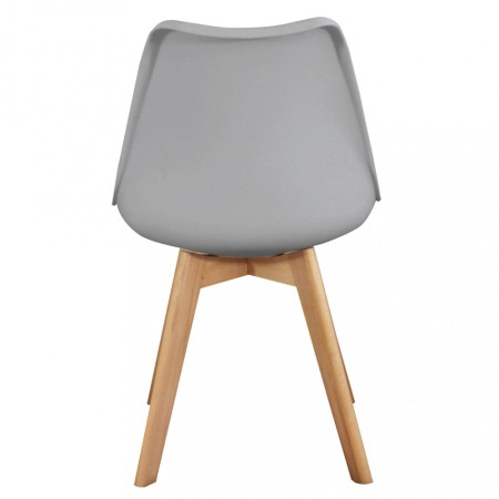 Set 4 Sedie da Pranzo Grigio con Gambe in Legno senza Braccioli