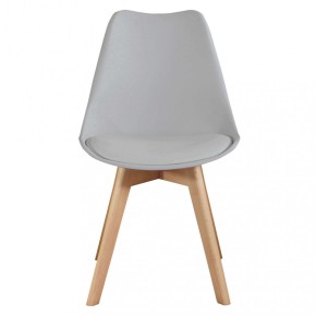 Set 4 Sedie da Pranzo Grigio con Gambe in Legno senza Braccioli 2