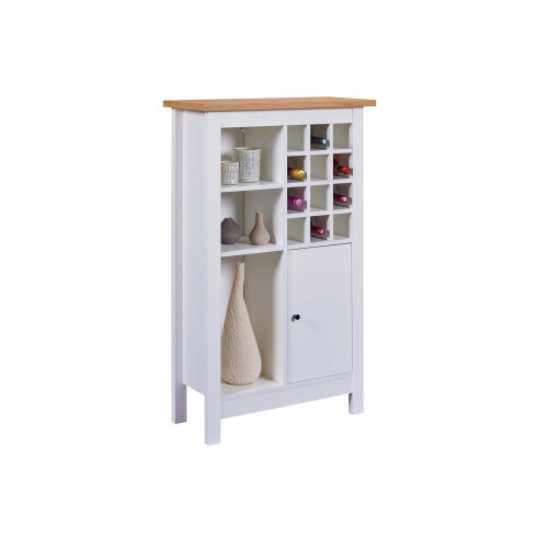 Credenza Cantina Porta Vino Bianco Rovere 76,8 x 33 x 124,4 cm
