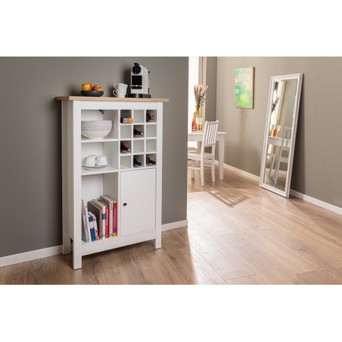 Credenza Cantina Porta Vino Bianco Rovere 76,8 x 33 x 124,4 cm