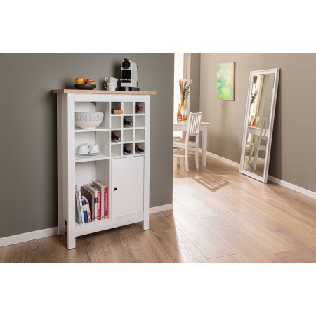 Credenza Cantina Porta Vino Bianco Rovere 76,8 x 33 x 124,4 cm