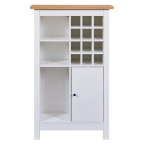 Credenza Cantina Porta Vino Bianco Rovere 76,8 x 33 x 124,4 cm 2