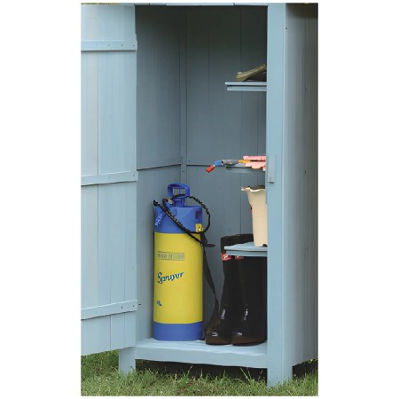 Casetta Armadio in Legno Azzurro Ripiani Mobile Ripostiglio da Giardino Attrezzi | BricoShop24