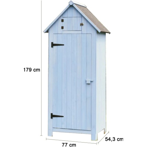 Casetta Armadio in Legno Azzurro Ripiani Mobile Ripostiglio da Giardino Attrezzi | BricoShop24