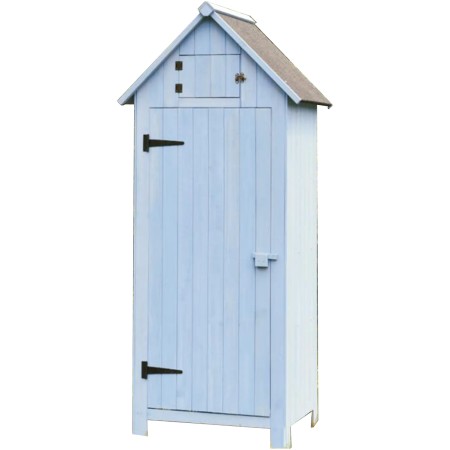 Casetta Armadio in Legno Azzurro Ripiani Mobile Ripostiglio da Giardino Attrezzi | BricoShop24