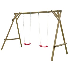 Altalena in Legno per Bambini 2 Posti Gioco da Giardino
