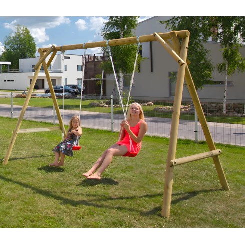 Altalena in Legno per Bambini 2 Posti Gioco da Giardino