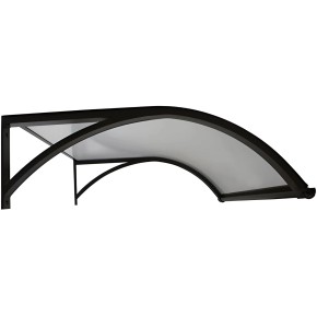 Tettoia Alluminio Pensilina 115x100 Policarbonato Trasparente per Esterno Sbalzo | BricoShop24