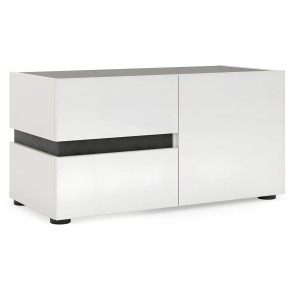 Panca Scarpiera Bianca 80x38x38 cm 1 Anta 2 Cassetti Soft-Close