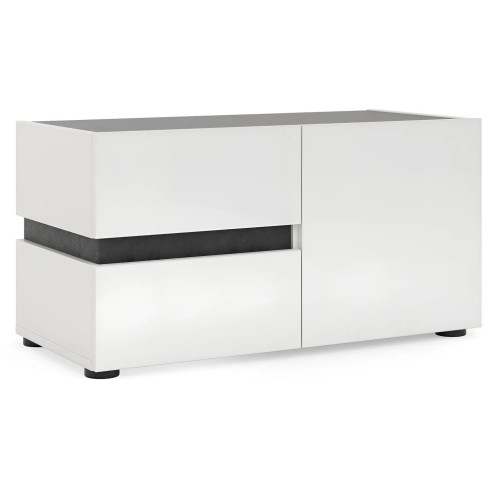 Panca Scarpiera Bianca 80x38x38 cm 1 Anta 2 Cassetti Soft-Close