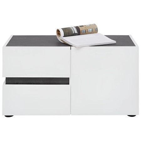 Panca Scarpiera Bianca 80x38x38 cm 1 Anta 2 Cassetti Soft-Close