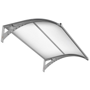 Pensilina con Led 150x100 in Policarbonato Alveolare Antipioggia Grigio