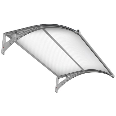 Pensilina con Led 150x100 in Policarbonato Alveolare Antipioggia Grigio