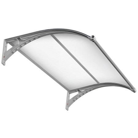Pensilina con Led 150x100 in Policarbonato Alveolare Antipioggia Grigio