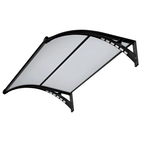 Pensilina con Led 150x100 in Policarbonato Alveolare Antipioggia Nero