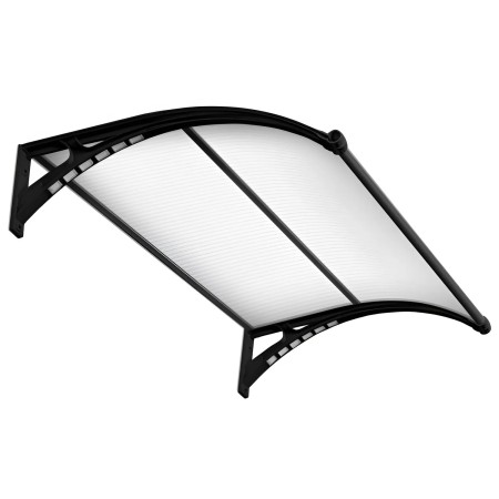 Pensilina con Led 150x100 in Policarbonato Alveolare Antipioggia Nero