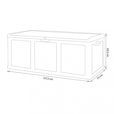 Cassapanca Baule in Plastica Rattan Marrone 116x56x58