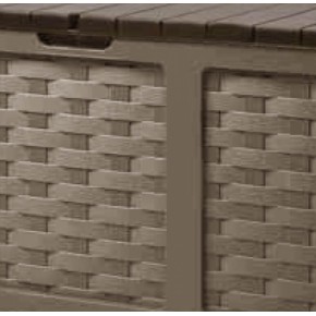 Cassapanca Baule in Plastica Rattan Marrone 116x56x58 2