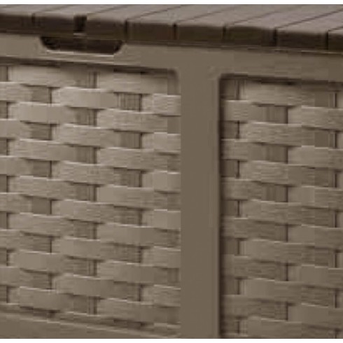 Cassapanca Baule in Plastica Rattan Marrone 116x56x58