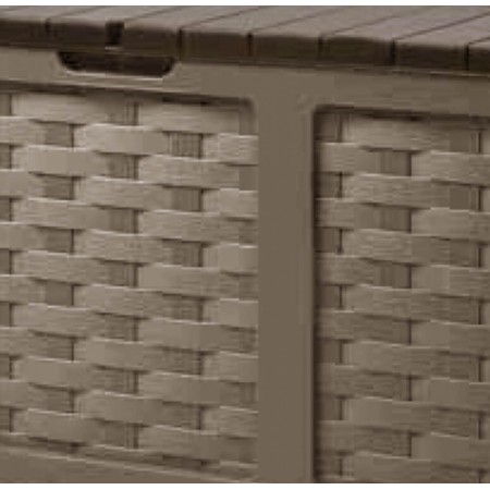 Cassapanca Baule in Plastica Rattan Marrone 116x56x58