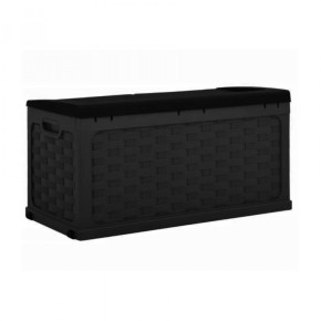 Cassapanca Baule in Plastica Rattan Antracite 116x56x58 cm 2