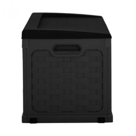 Cassapanca Baule in Plastica Rattan Antracite 116x56x58 cm
