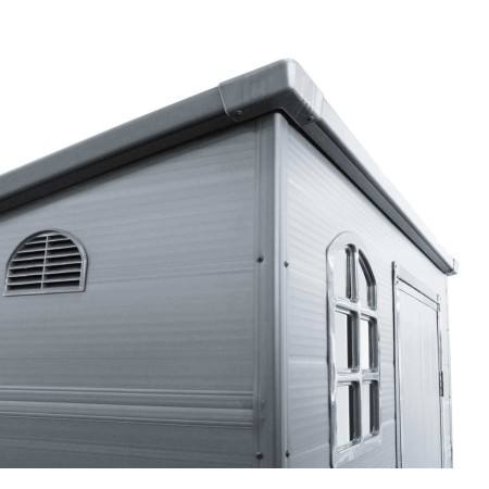 Casetta in Plastica Resina Grigio con Finestra 191x111x194 cm