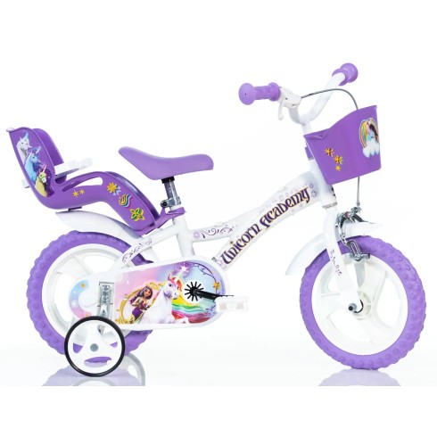 Bicicletta per Bambina 12 Pollici 3 4 5 Anni Unicorn Accademy
