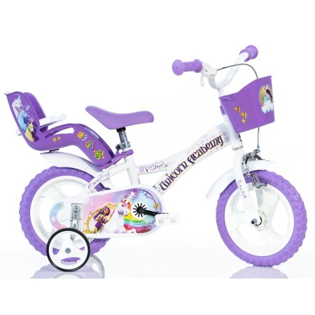 Bicicletta per Bambina 12 Pollici 3 4 5 Anni Unicorn Accademy