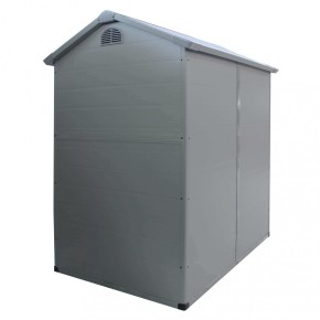 Casetta in Plastica Resina da Giardino Grigio con Finestra 134x192x204 cm 2