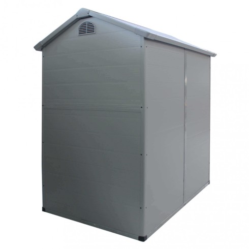 Casetta in Plastica Resina da Giardino Grigio con Finestra 134x192x204 cm