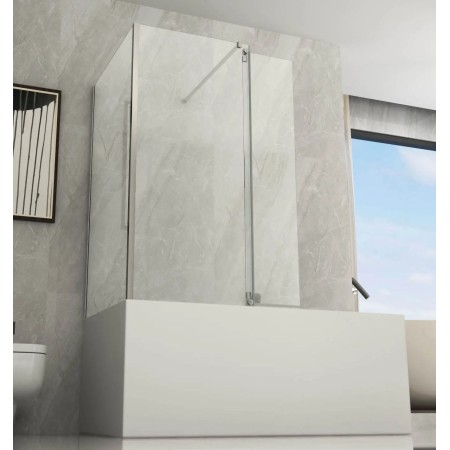 Box Doccia Sopravasca Anta Fissa Pieghevole Vetro 6mm 70x85+40 cm