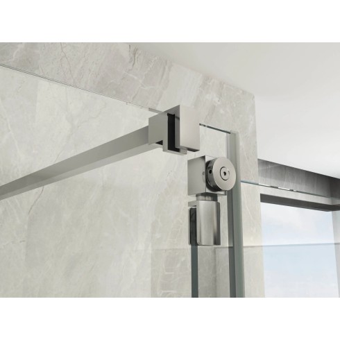 Box Doccia Sopravasca Anta Fissa Pieghevole Vetro 6mm 70x85+40 cm