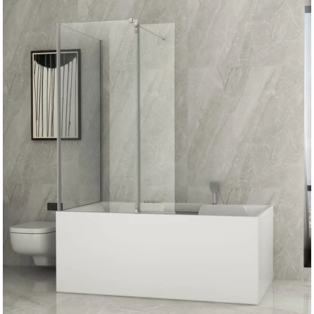 Box Doccia Sopravasca Anta Fissa Pieghevole Vetro 6mm 70x85+40 cm