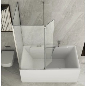 Box Doccia Sopravasca Anta Fissa Pieghevole Vetro 6mm 70x85+40 cm