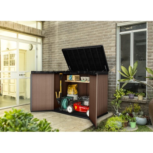 Baule Porta Attrezzi Keter in Resina da Esterno 1150 L Marrone Impermeabile
