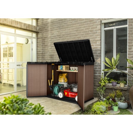 Baule Porta Attrezzi Keter in Resina da Esterno 1150 L Marrone Impermeabile