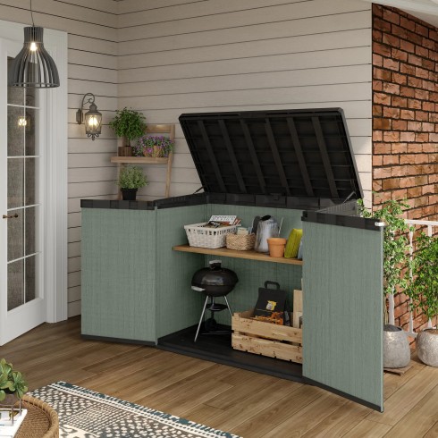 Baule Porta Attrezzi Keter in Resina 1150 L Verde da Giardino Impermeabile