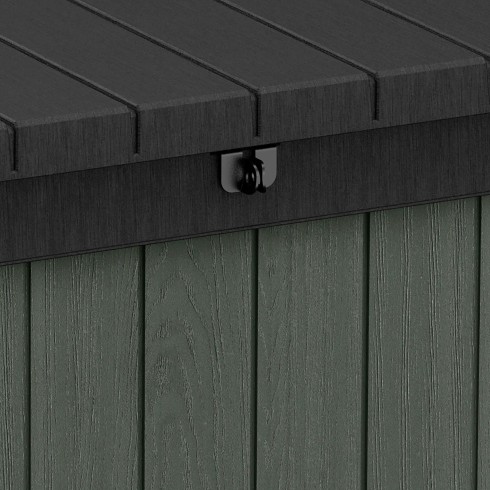 Baule Keter Resina da Esterno 454 L Lucchettabile Effetto Legno Verde