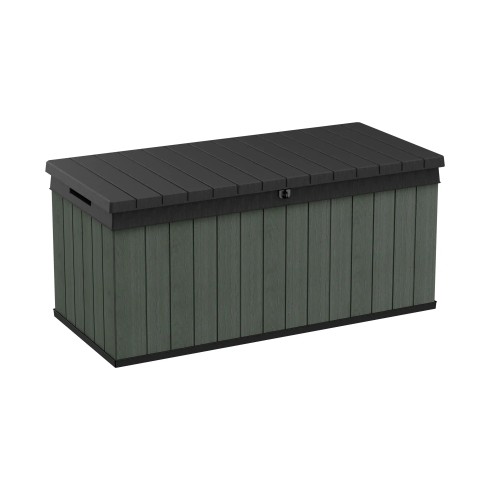 Baule Keter Resina da Esterno 454 L Lucchettabile Effetto Legno Verde