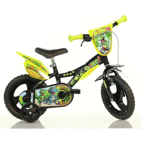 Bicicletta per Bambino 12 Pollici Dinosaur con Rotelle 3 4 5 anni Bici Bimbo