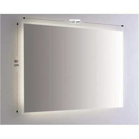 Specchio Retroilluminato Rettangolare 110x80 a Led da Parete da Bagno