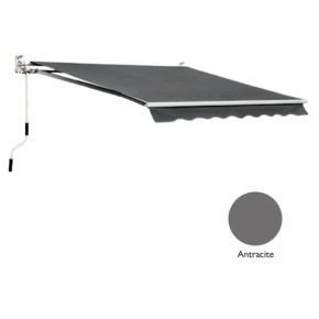 Tenda da Sole Grigio 200x150 con Bracci Retrattili Pendenza Regolabile