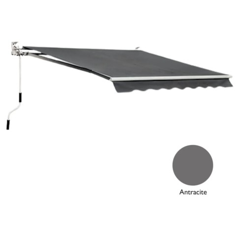 Tenda da Sole Grigio 200x150 con Bracci Retrattili Pendenza Regolabile